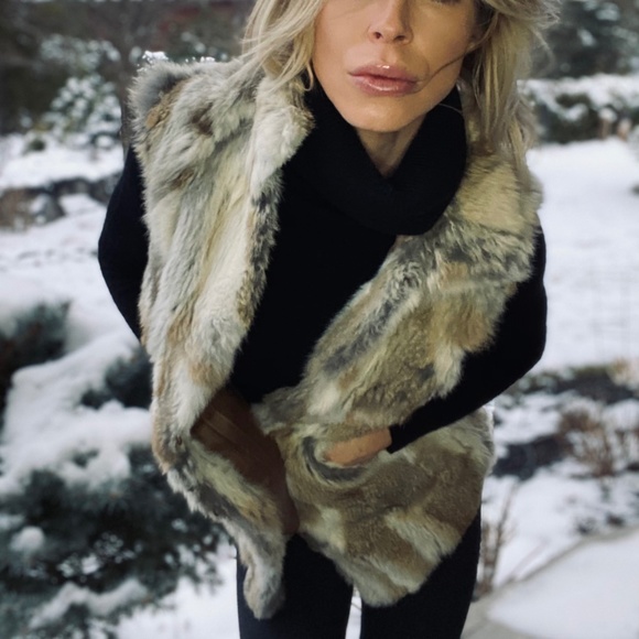 Adrienne Landau Fur Vest in Neutrals - Picture 2 of 5